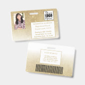 Mitarbeiter-ID des White Gold Glitzer Gradient Fot Ausweis (Front & Back)