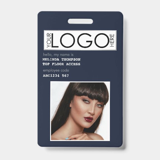 Mitarbeiter-ID Foto Company Identification Blue Ausweis (Vorderseite)