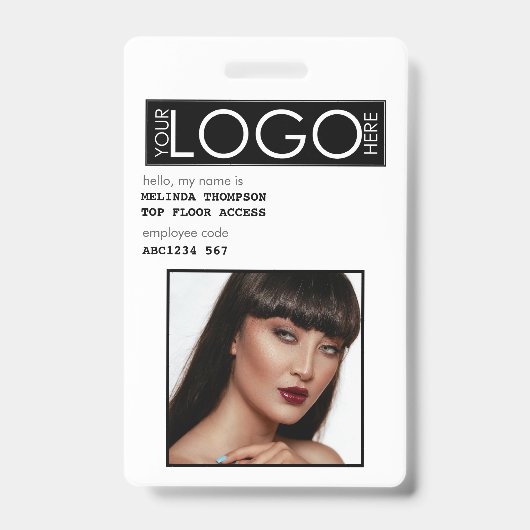 Mitarbeiter-ID Foto Firmenkennung Ausweis (Vorderseite)