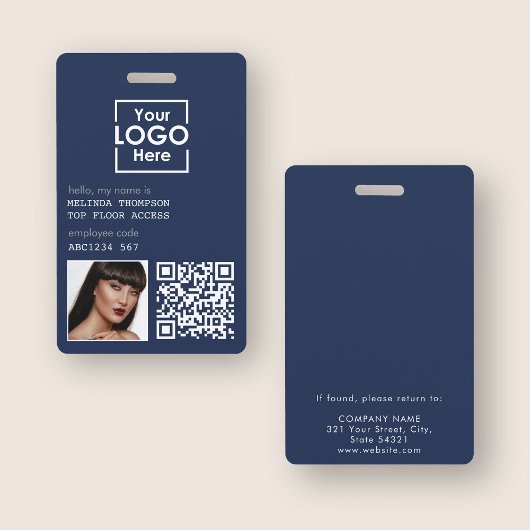 Mitarbeiter-ID Foto Firmenkennung QR-Code Ausweis