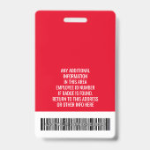 Mitarbeiter-ID - Foto, Logo, Titel - Custom Plasti Ausweis (Rückseite)