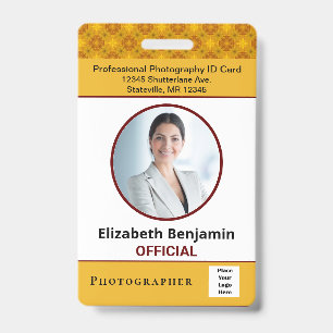 Mitarbeiter-ID-Foto Name Benutzerdefinierter Logo- Ausweis