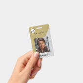 Mitarbeiter-ID Foto QR Code Gold Color Logo-Abzeic Ausweis (Handheld)