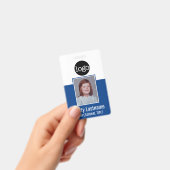 Mitarbeiter-ID - Foto, QR-Code, Logo, Name Blue Pl Ausweis (Handheld)