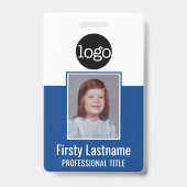 Mitarbeiter-ID - Foto, QR-Code, Logo, Name Blue Pl Ausweis (Vorderseite)