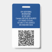 Mitarbeiter-ID - Foto, QR-Code, Logo, Name Blue Pl Ausweis (Rückseite)