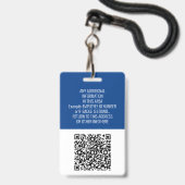 Mitarbeiter-ID - Foto, QR-Code, Logo, Name Blue Pl Ausweis (Rückseite mit Lanyard)