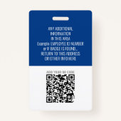 Mitarbeiter-ID - Foto, QR-Code, Logo, Name Blue Pl Ausweis (Rückseite)