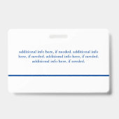 Mitarbeiter-ID für das Blue & White Hospital - Log Ausweis (Rückseite)