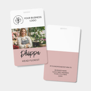 Mitarbeiter-ID in Dusty Pink-Logo & Breitbild Ausweis