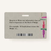 Mitarbeiter-ID-Karte Hair Stylist Foto Custom Ausweis (Rückseite)