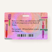 Mitarbeiter-ID-Karte Hair Stylist Foto Custom Ausweis (Rückseite)