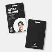 Mitarbeiter-ID-Karte Modernes Black Staff Abzeiche Ausweis (Front & Back)