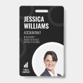 Mitarbeiter-ID-Karte Modernes Black Staff Abzeiche Ausweis (Front)