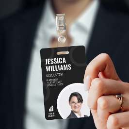 Mitarbeiter-ID-Karte Modernes Black Staff Abzeiche Ausweis