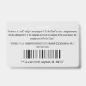 Mitarbeiter-ID leicht grau und schwarz horizontal Ausweis (Rückseite)