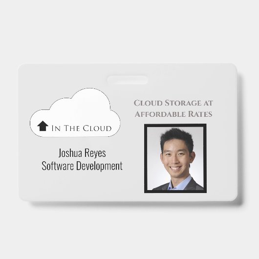 Mitarbeiter-ID leicht grau und schwarz horizontal Ausweis (Vorderseite)