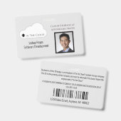 Mitarbeiter-ID leicht grau und schwarz horizontal Ausweis (Vorder- & Rückseite)