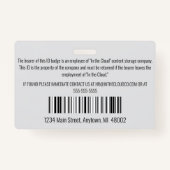 Mitarbeiter-ID leicht grau und schwarz horizontal Ausweis (Rückseite)