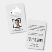 Mitarbeiter-ID leicht grau und schwarz vertikal Ausweis (Vorder- & Rückseite)