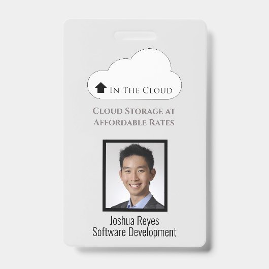 Mitarbeiter-ID leicht grau und schwarz vertikal Ausweis (Vorderseite)