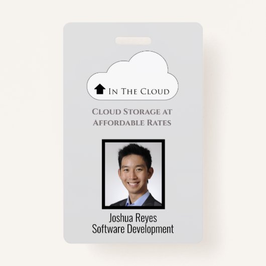 Mitarbeiter-ID leicht grau und schwarz vertikal Ausweis (Vorderseite)