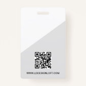 Mitarbeiter-ID minimalistisch Graues Logo QR-Code Ausweis (Rückseite)