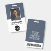 Mitarbeiter-ID mit Foto, Bar, Logo, Name Ausweis (Vorder- & Rückseite)