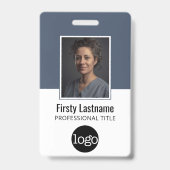 Mitarbeiter-ID mit Foto, Bar, Logo, Name Ausweis (Vorderseite)