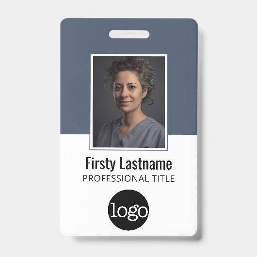 Mitarbeiter-ID mit Foto, Bar, Logo, Name Ausweis (Vorderseite)