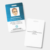 Mitarbeiter-ID mit Logo für Blue und White Manager Ausweis (Vorder- & Rückseite)