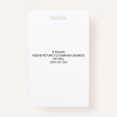 Mitarbeiter-ID mit Logo für Blue und White Manager Ausweis (Rückseite)