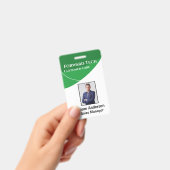 Mitarbeiter-ID Moderne grüne Wirbel Ausweis (Handheld)