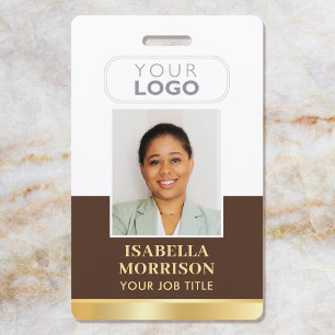 Mitarbeiter-ID Name Firmenlogo Braun Gold Geschäft Ausweis