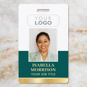 Mitarbeiter-ID Name Firmenlogo Grün Gold Geschäft Ausweis