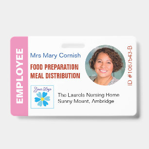 Mitarbeiter-ID-Nummer, Jobbezeichnung und Logo-Fot Ausweis