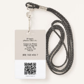 Mitarbeiter-ID Sand-Foto Ausweis (Rückseite mit Schlüsselband)