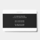 Mitarbeiter-ID schwarze Bildvorlage Ausweis (Rückseite)