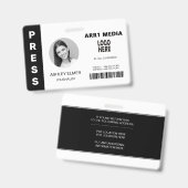 Mitarbeiter-ID schwarze Bildvorlage Ausweis (Vorder- & Rückseite)