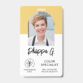 Mitarbeiter-ID Softgelb mit Foto & Logo Ausweis (Vorderseite)