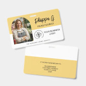 Mitarbeiter-ID Softgelb mit Foto & Logo Ausweis (Vorder- & Rückseite)