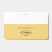 Mitarbeiter-ID Softgelb mit Foto & Logo Ausweis (Rückseite)