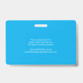 Mitarbeiter-ID-Strichcode Foto blau Ausweis (Back)