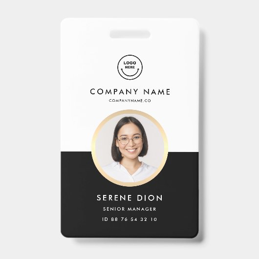 Mitarbeiter-ID Unternehmen ID Foto ID Gold Circle  Ausweis (Vorderseite)
