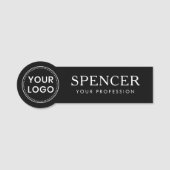 Mitarbeiter im Bereich Logo in Schwarz Namensschild (Vorderseite)