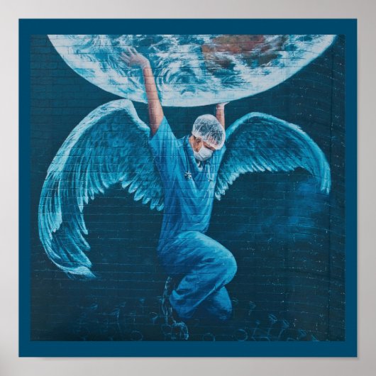 Mitarbeiter im Gesundheitswesen halten alles fest Poster (Vorne)