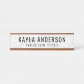 Mitarbeiter im modernen Büro aus weißem Marmor Schreibtischnamensplakette (Vorderseite )