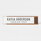 Mitarbeiter im modernen Büro aus weißem Marmor Schreibtischnamensplakette (Vorderseite )