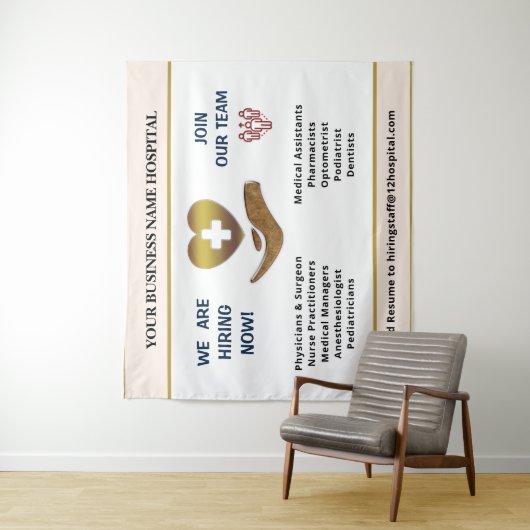 Mitarbeiter im Team individuell einstellen Wandteppich (Beispiel)