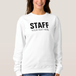 Mitarbeiter im Vordergrund und Rückseite weiß Sweatshirt